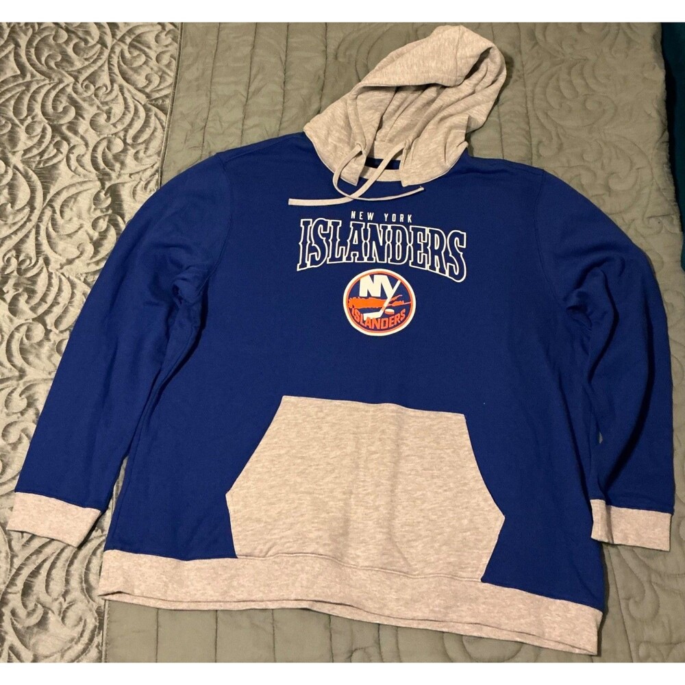 New NHL York Islanders License Gear Hoodie Sweatshirt Sz XXXL DARIUS RUCKER Blue